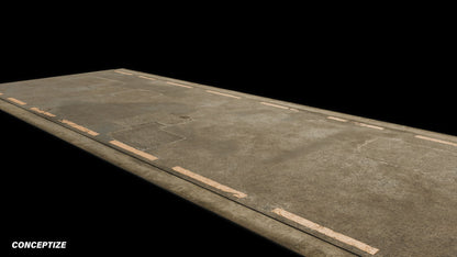 two lane road meticulously handcrafted 3d asset pbr blender unreal engine seoul urban Conceptize street infrastructure prop