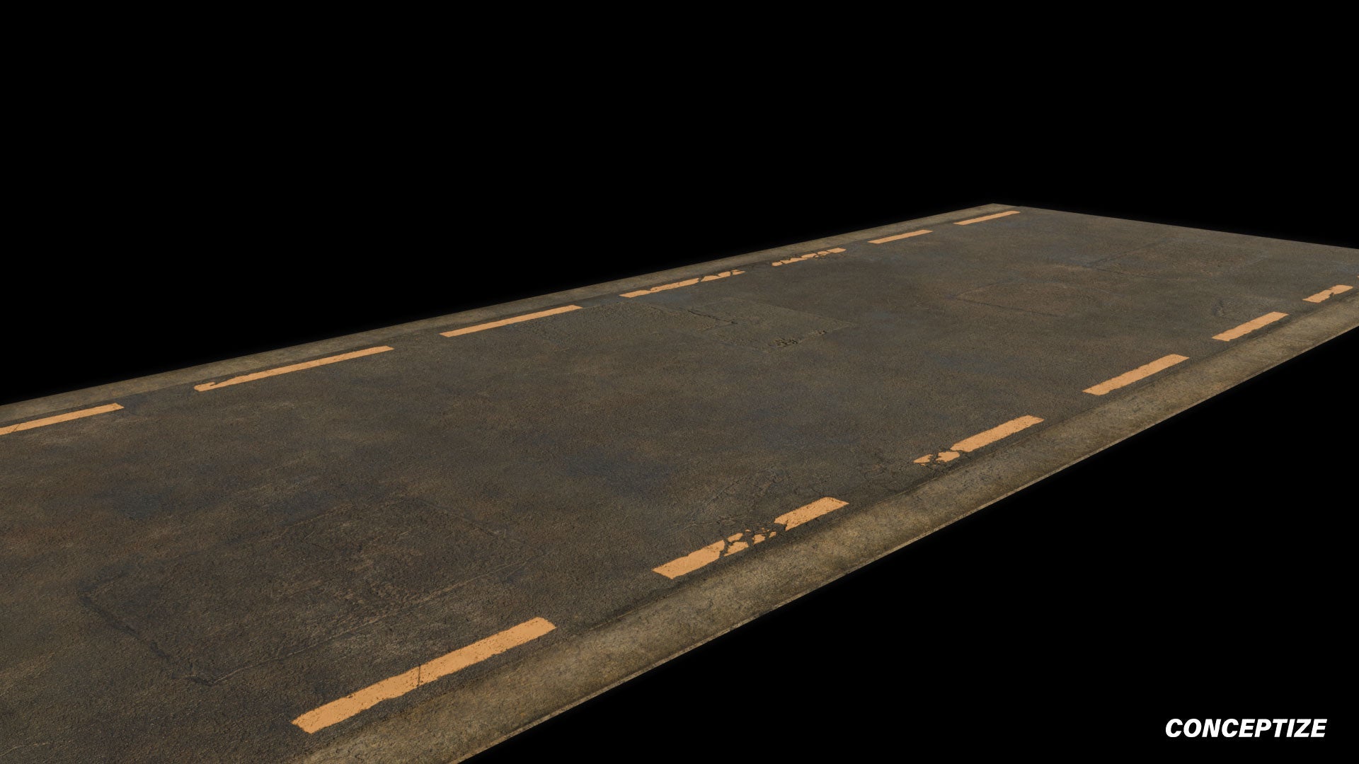 two lane road meticulously handcrafted 3d asset pbr blender unreal engine seoul urban Conceptize street infrastructure prop