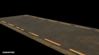 two lane road meticulously handcrafted 3d asset pbr blender unreal engine seoul urban Conceptize street infrastructure prop