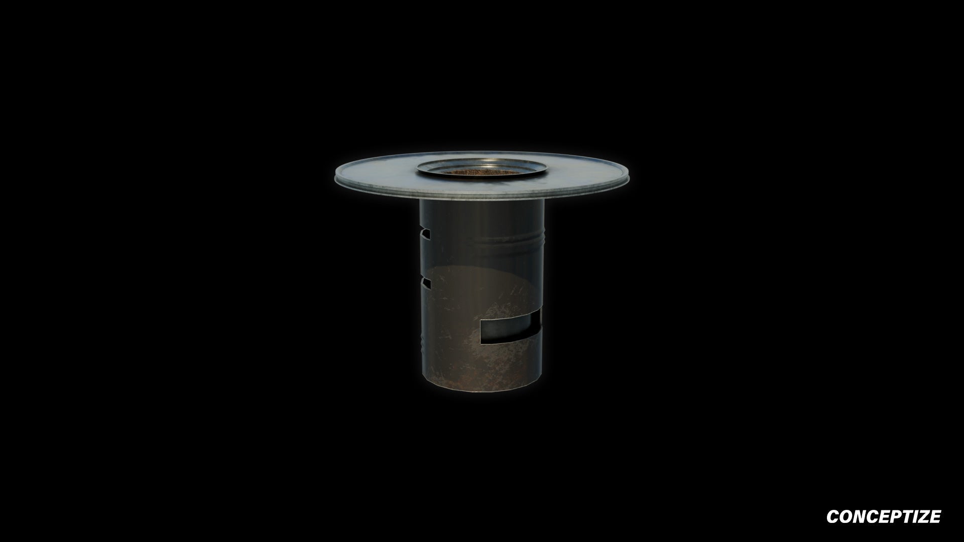 Korean bbq table meticulously handcrafted 3d asset pbr blender unreal engine prop conceptize