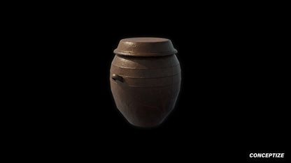 Korean traditional crock pot meticulously handcrafted 3d asset pbr blender unreal engine prop conceptize