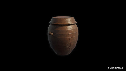 Korean traditional crock pot meticulously handcrafted 3d asset pbr blender unreal engine prop conceptize