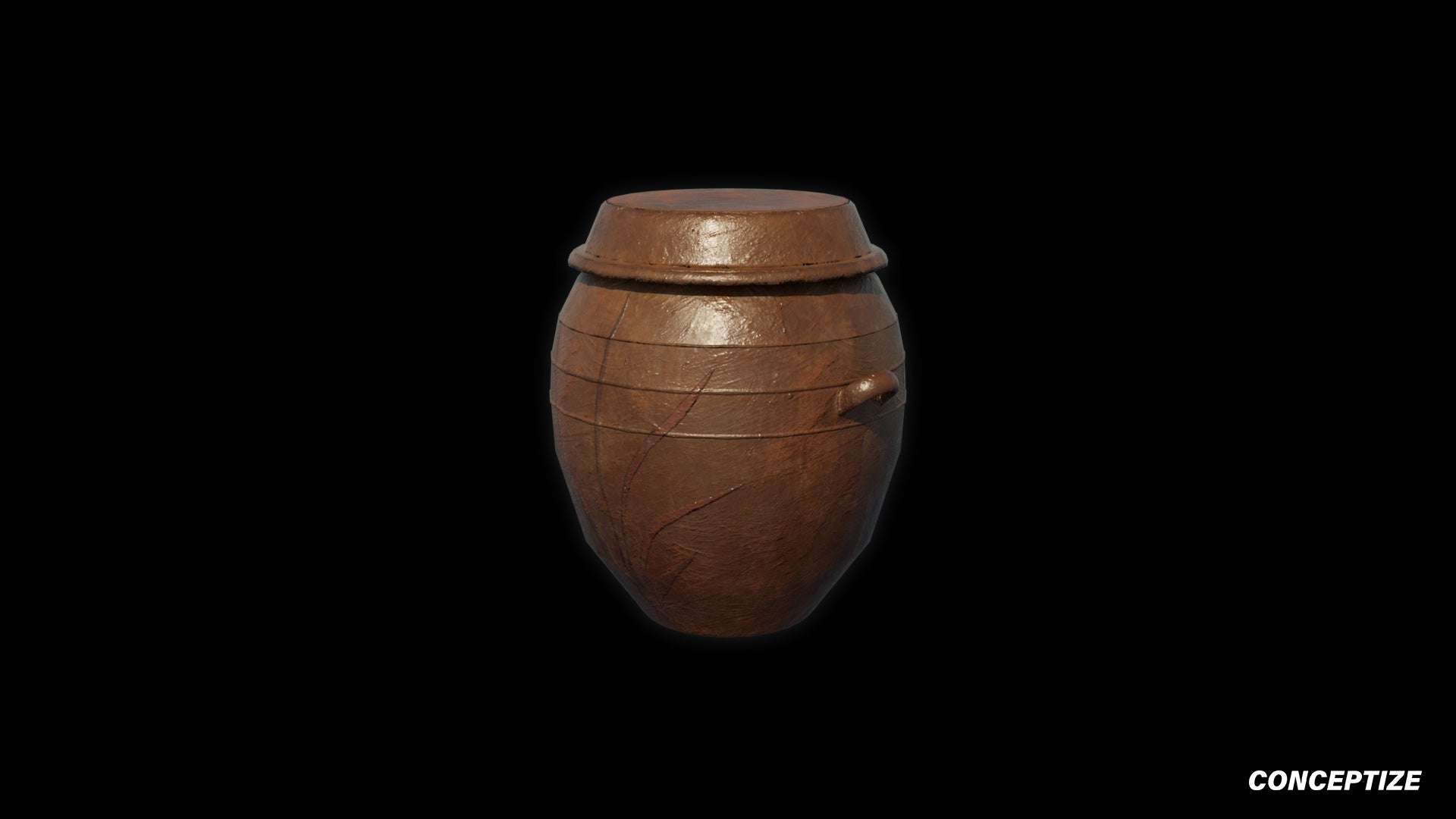 Korean traditional crock pot meticulously handcrafted 3d asset pbr blender unreal engine prop conceptize