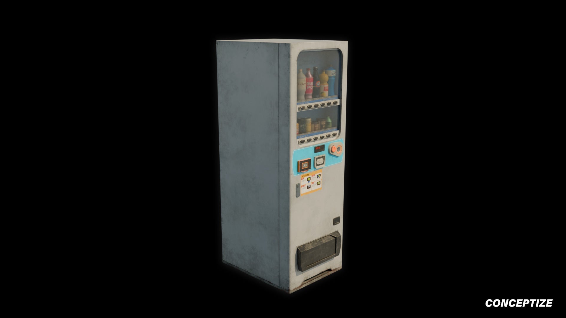 Soda vending machine meticulously handcrafted 3d asset pbr textures blender unreal engine prop conceptize