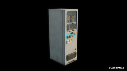 Soda vending machine meticulously handcrafted 3d asset pbr textures blender unreal engine prop conceptize