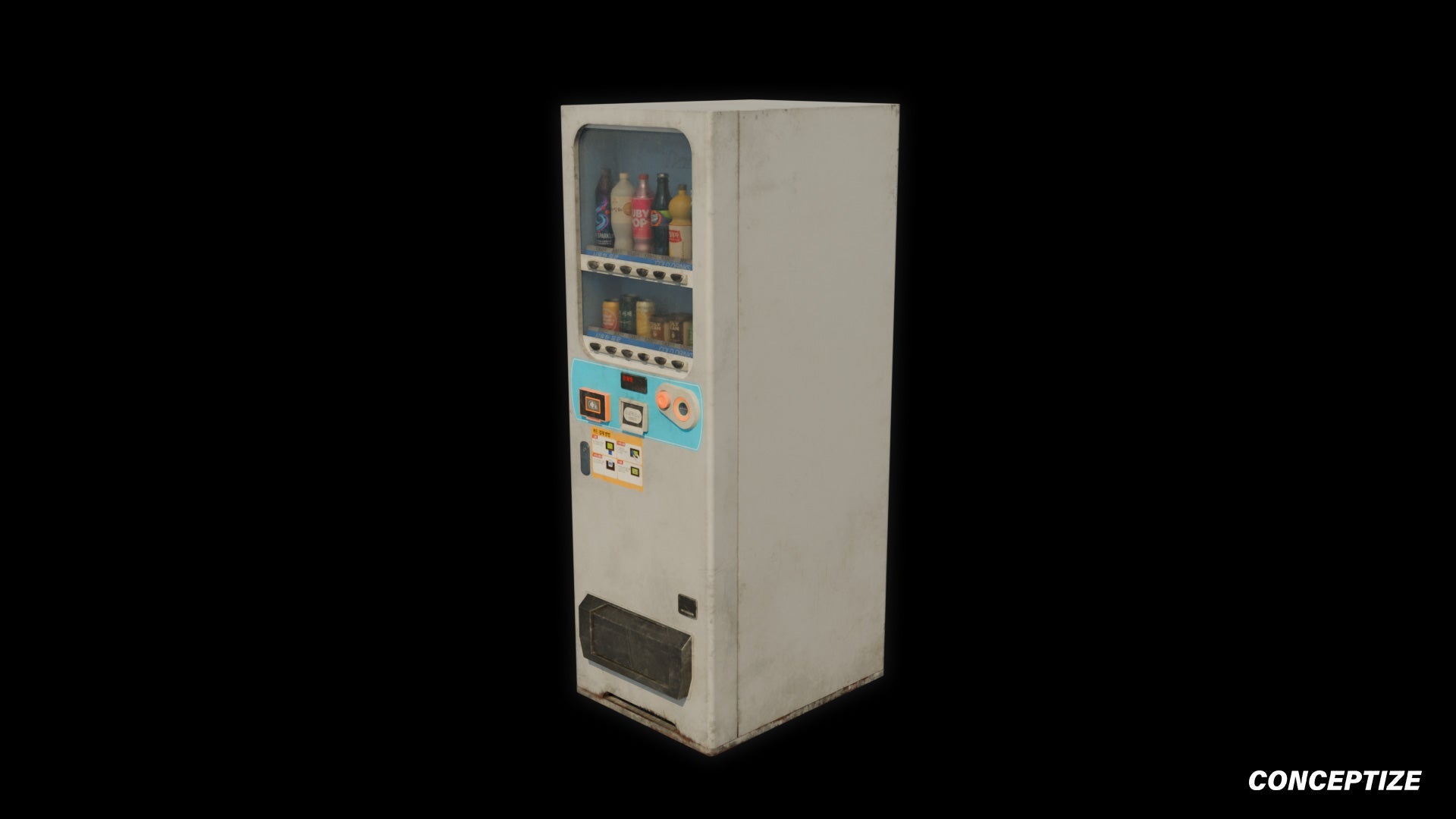 Soda vending machine meticulously handcrafted 3d asset pbr textures blender unreal engine prop conceptize