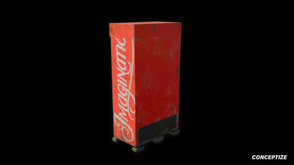 Soda vending machine meticulously handcrafted 3d asset pbr textures blender unreal engine prop conceptize