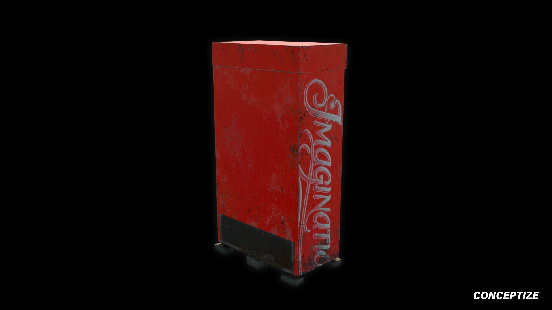 Soda vending machine meticulously handcrafted 3d asset pbr textures blender unreal engine prop conceptize