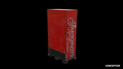 Soda vending machine meticulously handcrafted 3d asset pbr textures blender unreal engine prop conceptize