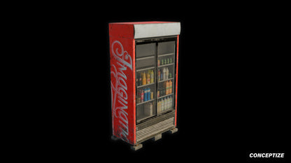 Soda vending machine meticulously handcrafted 3d asset pbr textures blender unreal engine prop conceptize
