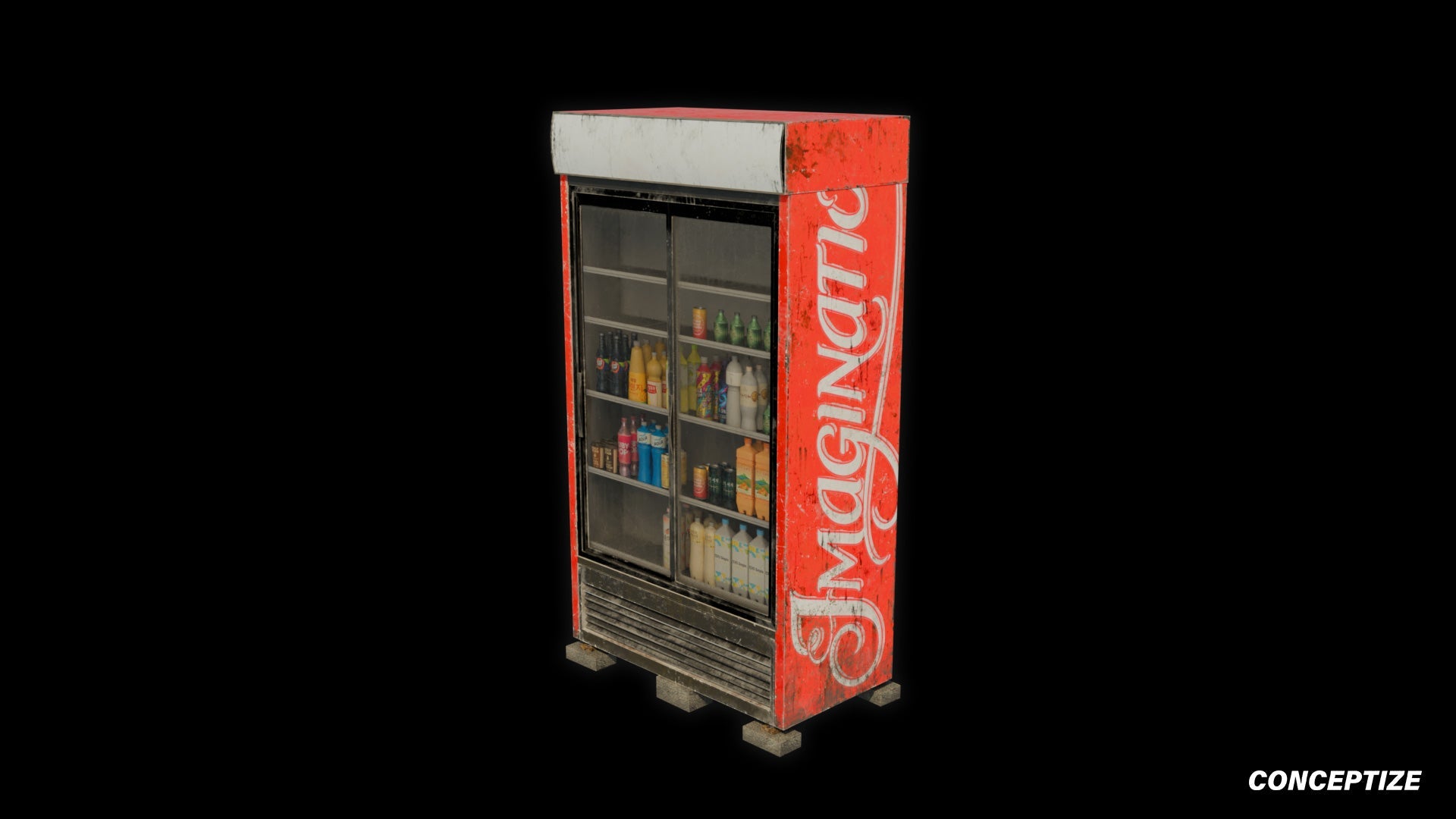 Soda vending machine meticulously handcrafted 3d asset pbr textures blender unreal engine prop conceptize