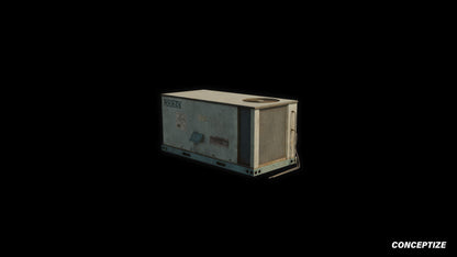 Air conditioner rooftop American style meticulously handcrafted PBR textured 3D prop optimized Blender Unreal Engine realistic HVAC building unit