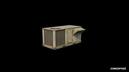 Air conditioner rooftop American style meticulously handcrafted PBR textured 3D prop optimized Blender Unreal Engine realistic HVAC building unit