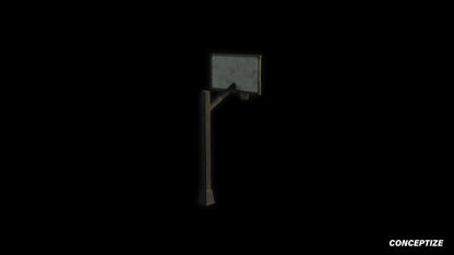 Basketball hoop meticulously handcrafted PBR textured 3D asset optimized Blender Unreal Engine sports court playground urban environment prop
