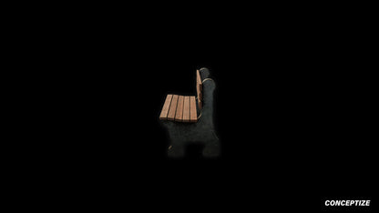 American classic bench meticulously handcrafted PBR textured 3D asset optimized Blender Unreal Engine urban park street public space environments
