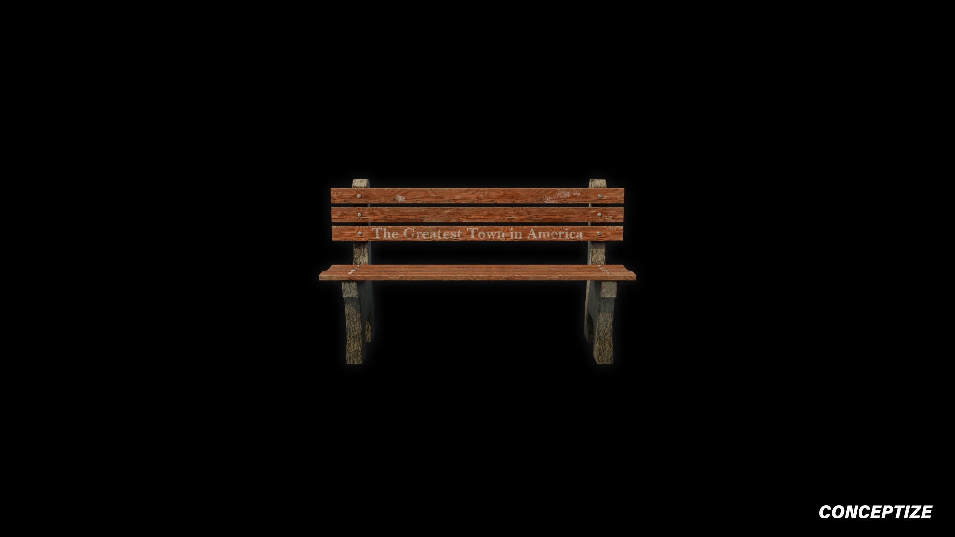 American classic bench meticulously handcrafted PBR textured 3D asset optimized Blender Unreal Engine urban park street public space environments