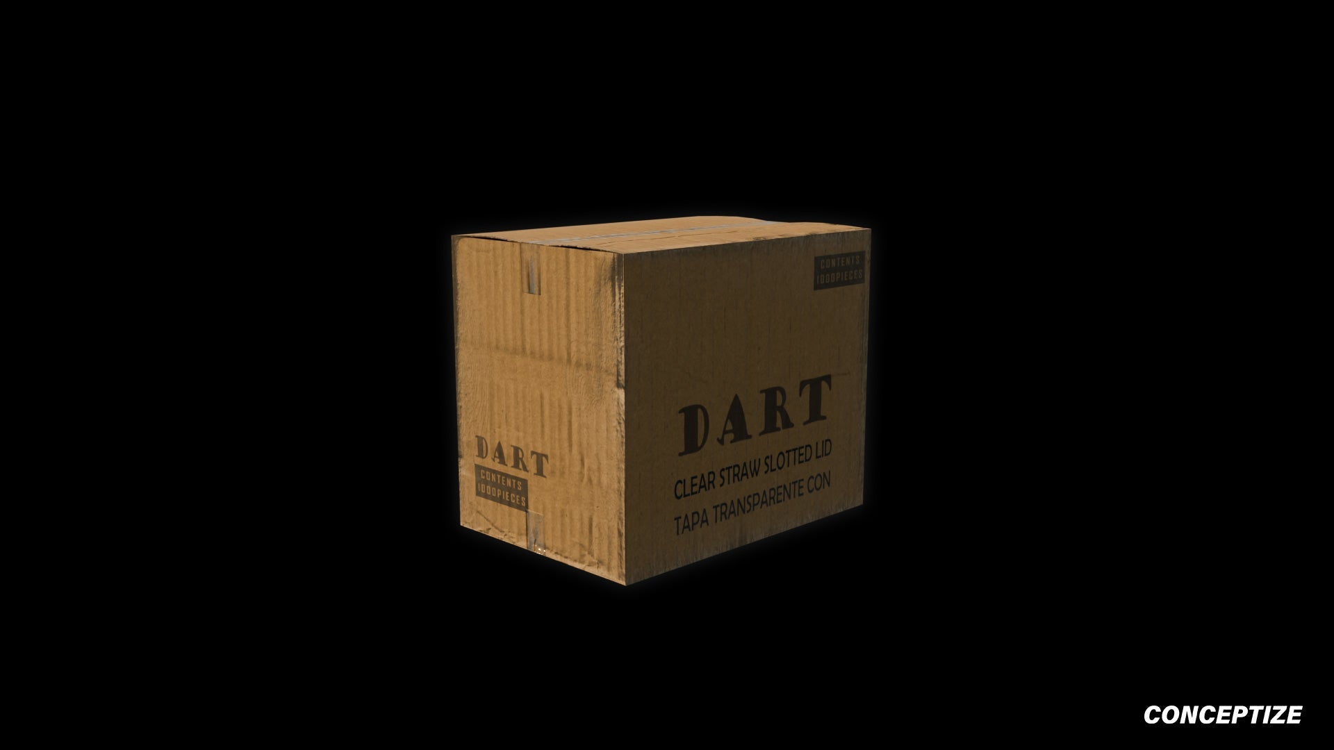 Closed cardboard box meticulously handcrafted PBR textured 3D asset optimized Blender Unreal Engine urban streetscapes alleyways sidewalks high detail