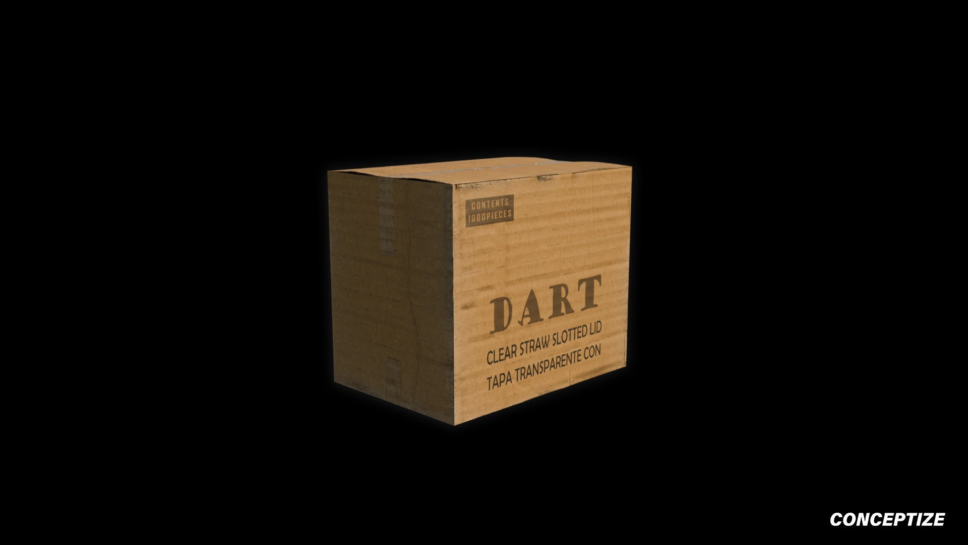 Closed cardboard box meticulously handcrafted PBR textured 3D asset optimized Blender Unreal Engine urban streetscapes alleyways sidewalks high detail