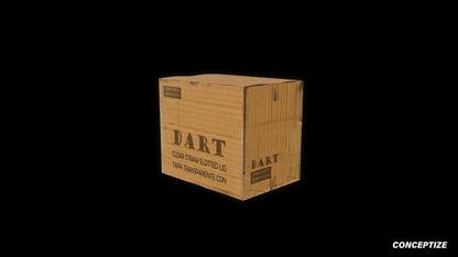 Closed cardboard box meticulously handcrafted PBR textured 3D asset optimized Blender Unreal Engine urban streetscapes alleyways sidewalks high detail