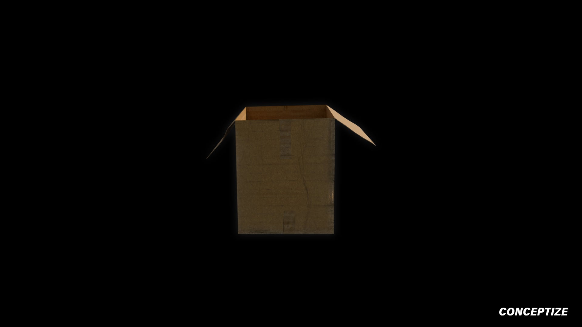 Closed cardboard box meticulously handcrafted PBR textured 3D asset optimized Blender Unreal Engine urban streetscapes alleyways sidewalks high detail