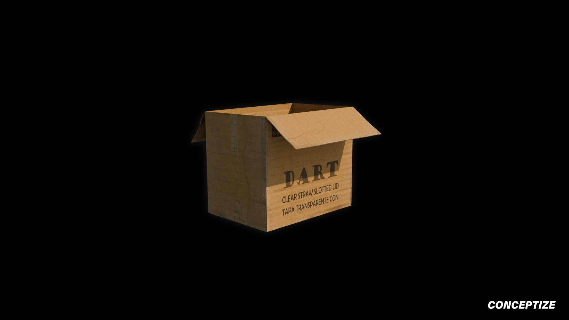 Closed cardboard box meticulously handcrafted PBR textured 3D asset optimized Blender Unreal Engine urban streetscapes alleyways sidewalks high detail