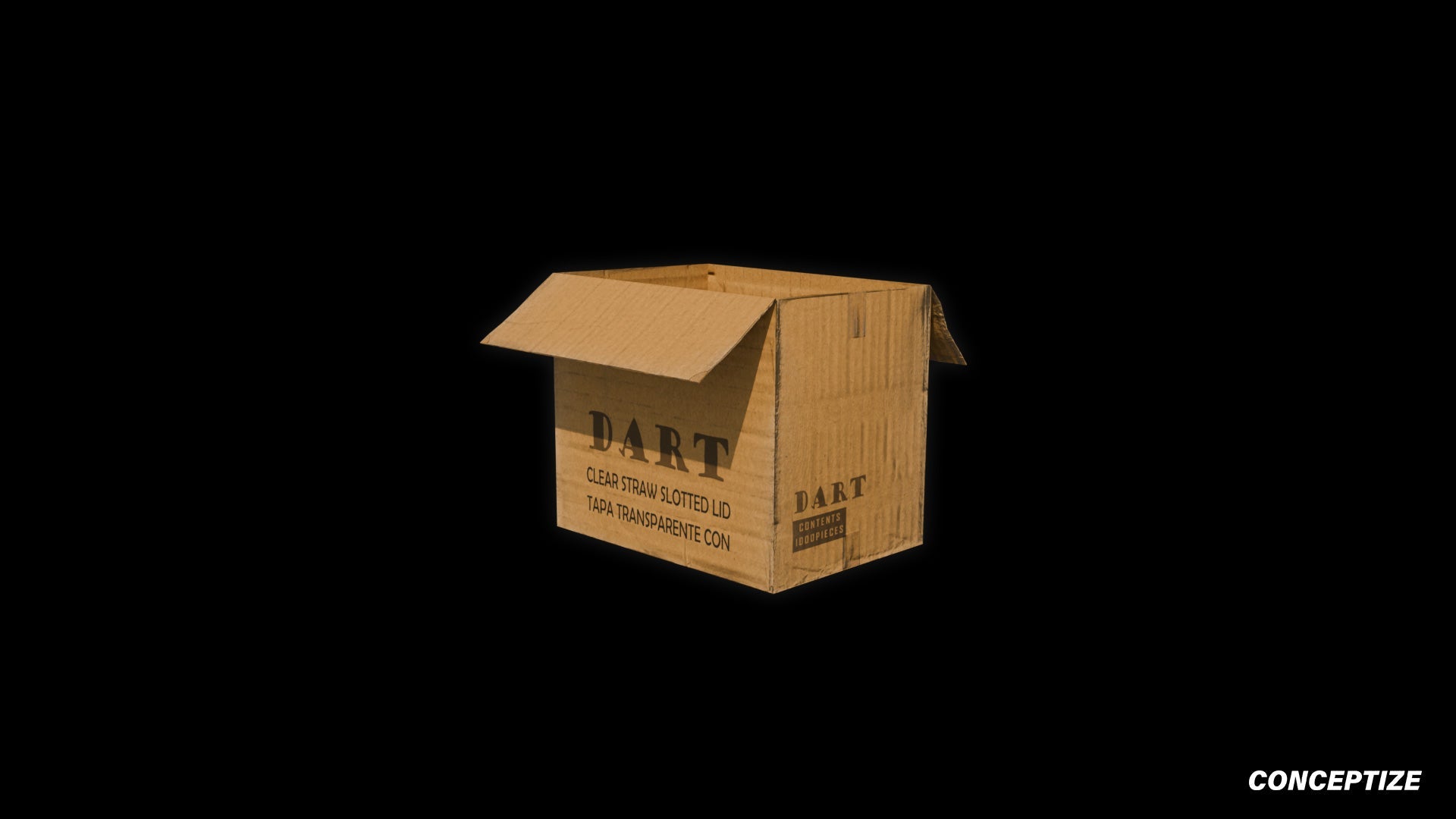 Closed cardboard box meticulously handcrafted PBR textured 3D asset optimized Blender Unreal Engine urban streetscapes alleyways sidewalks high detail