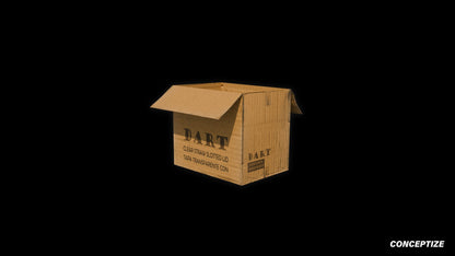 Closed cardboard box meticulously handcrafted PBR textured 3D asset optimized Blender Unreal Engine urban streetscapes alleyways sidewalks high detail