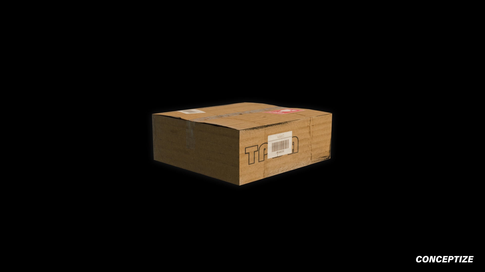Closed cardboard box meticulously handcrafted PBR textured 3D asset optimized Blender Unreal Engine urban streetscapes alleyways sidewalks high detail