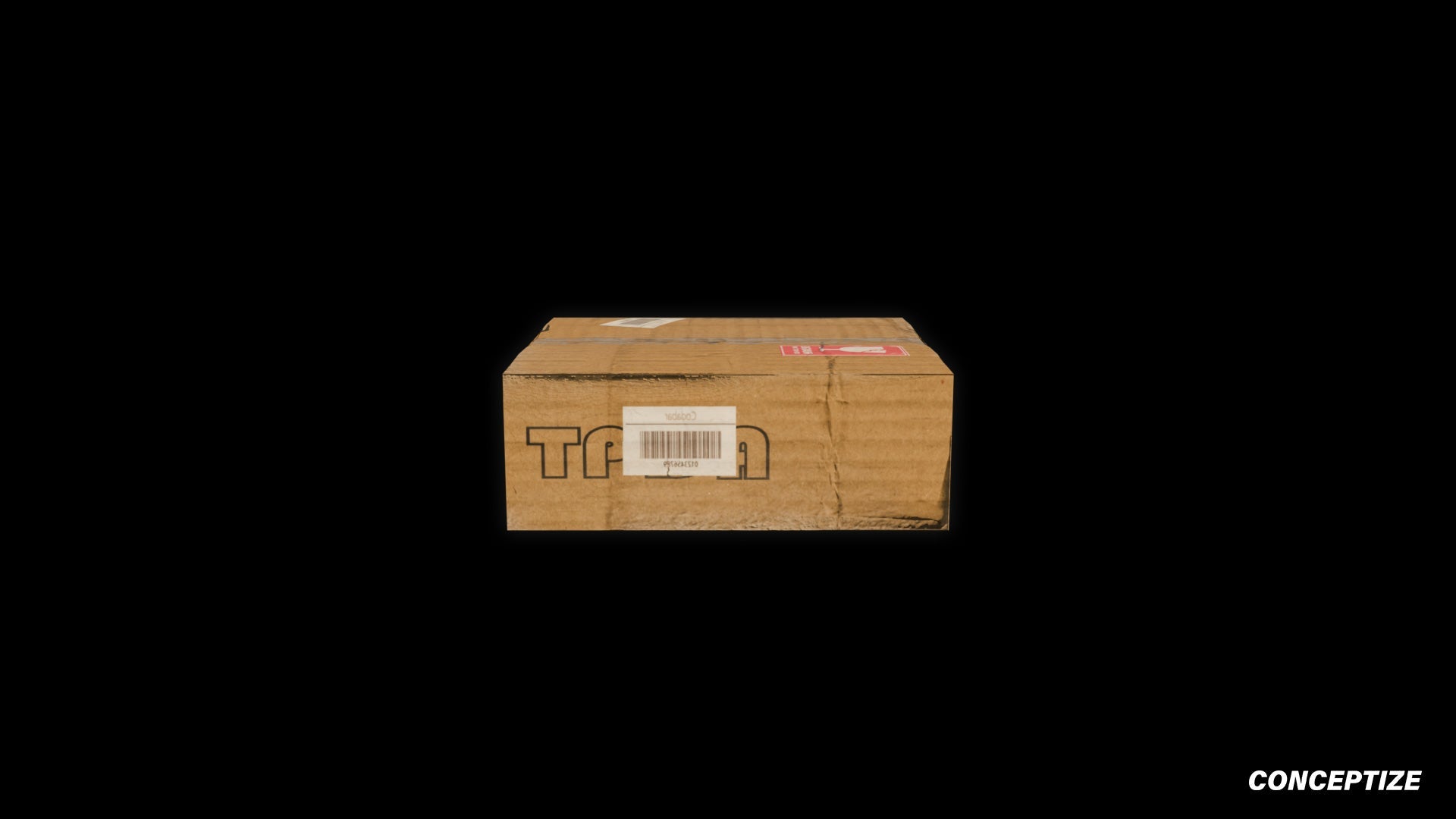 Closed cardboard box meticulously handcrafted PBR textured 3D asset optimized Blender Unreal Engine urban streetscapes alleyways sidewalks high detail