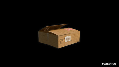 Open cardboard box meticulously handcrafted PBR textured 3D asset optimized Blender Unreal Engine urban streetscapes alleyways sidewalks high detail