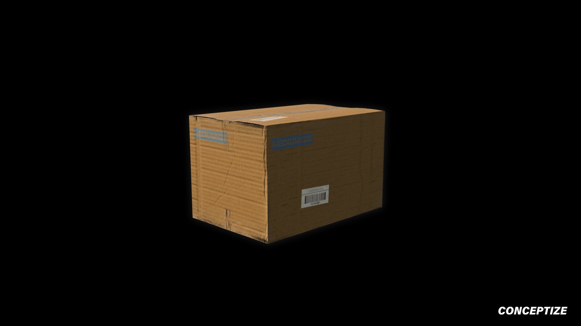 Open cardboard box meticulously handcrafted PBR textured 3D asset optimized Blender Unreal Engine urban streetscapes alleyways sidewalks high detail