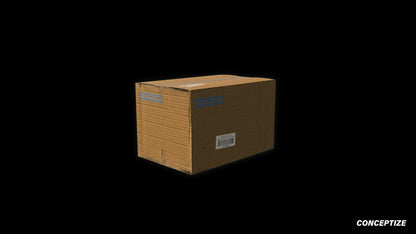 Open cardboard box meticulously handcrafted PBR textured 3D asset optimized Blender Unreal Engine urban streetscapes alleyways sidewalks high detail