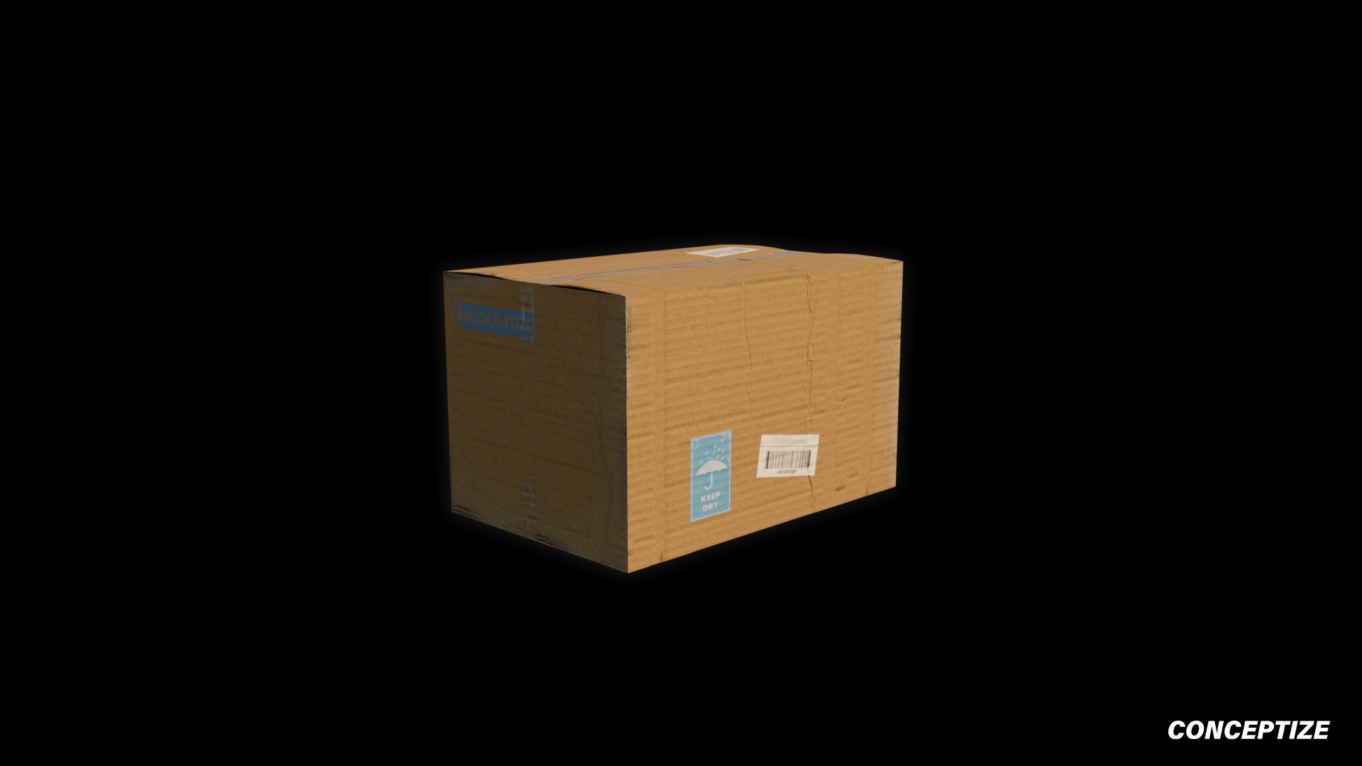 Open cardboard box meticulously handcrafted PBR textured 3D asset optimized Blender Unreal Engine urban streetscapes alleyways sidewalks high detail