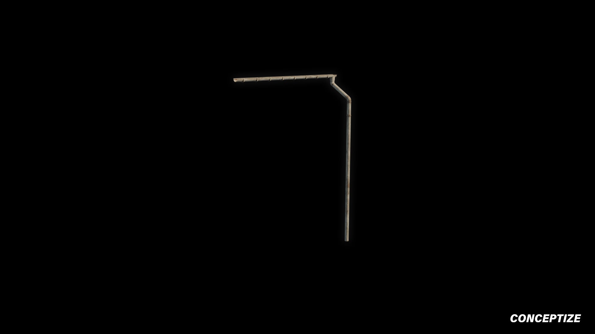 Rain drain pipe rooftop meticulously handcrafted PBR textured 3D asset optimized Blender Unreal Engine urban streetscapes rooftops alleyways high detail