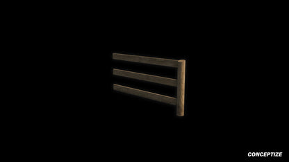 Barn fence meticulously handcrafted PBR textured 3D asset optimized Blender Unreal Engine rural farm countryside outdoor environments