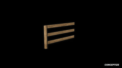 Barn fence meticulously handcrafted PBR textured 3D asset optimized Blender Unreal Engine rural farm countryside outdoor environments