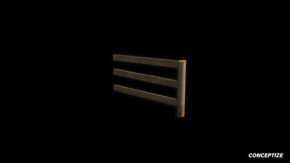 Barn fence meticulously handcrafted PBR textured 3D asset optimized Blender Unreal Engine rural farm countryside outdoor environments