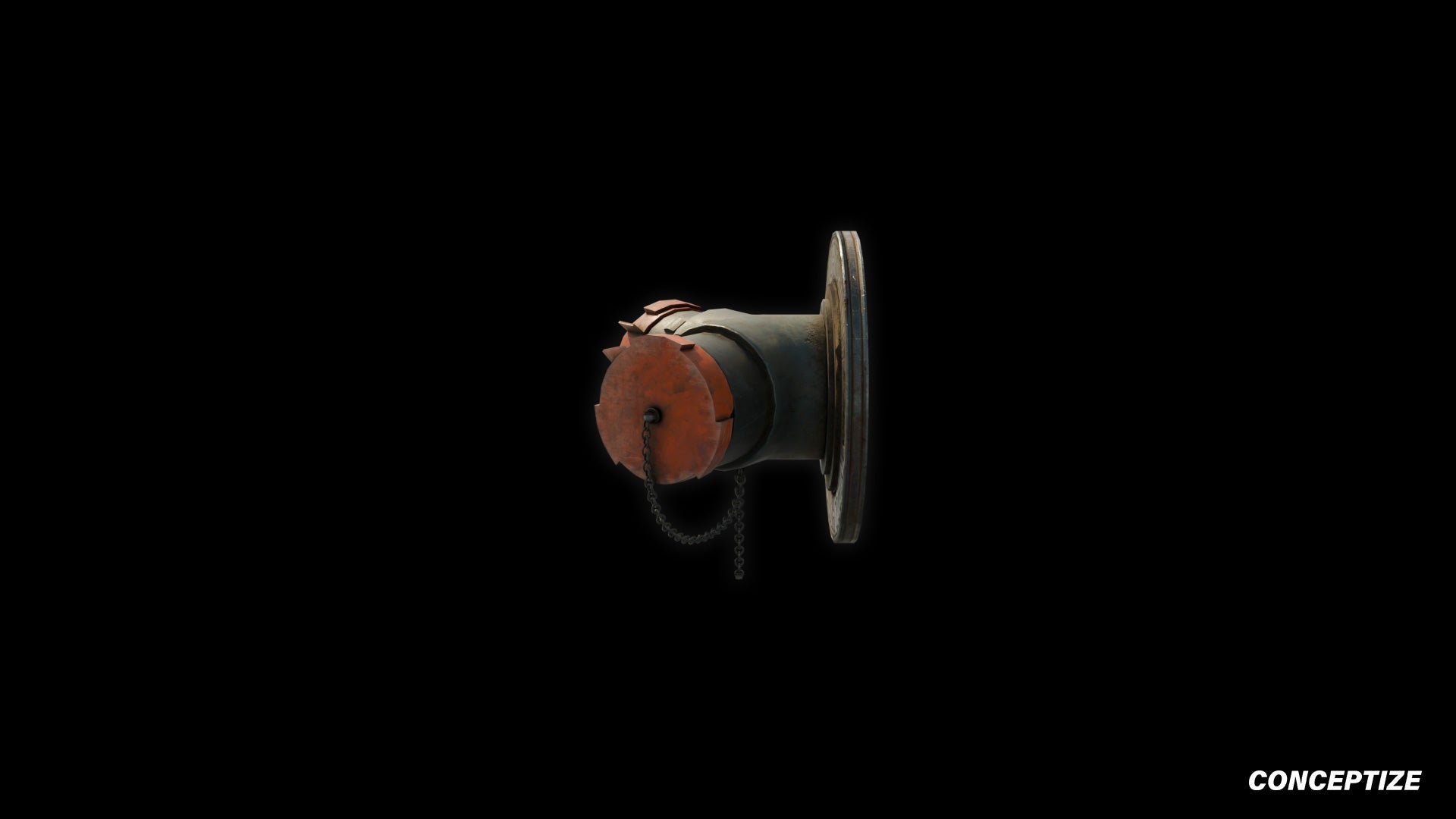 American fire hydrant wall mounted meticulously handcrafted PBR textured 3D asset optimized Blender Unreal Engine urban streets building exteriors