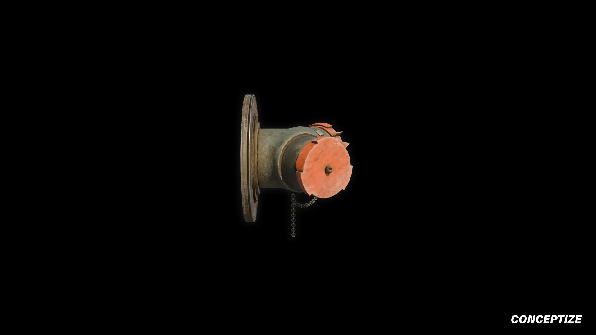 American fire hydrant wall mounted meticulously handcrafted PBR textured 3D asset optimized Blender Unreal Engine urban streets building exteriors