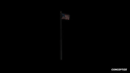 American flag pole meticulously handcrafted PBR textured 3D asset optimized Blender Unreal Engine urban streets building exteriors patriotic environments