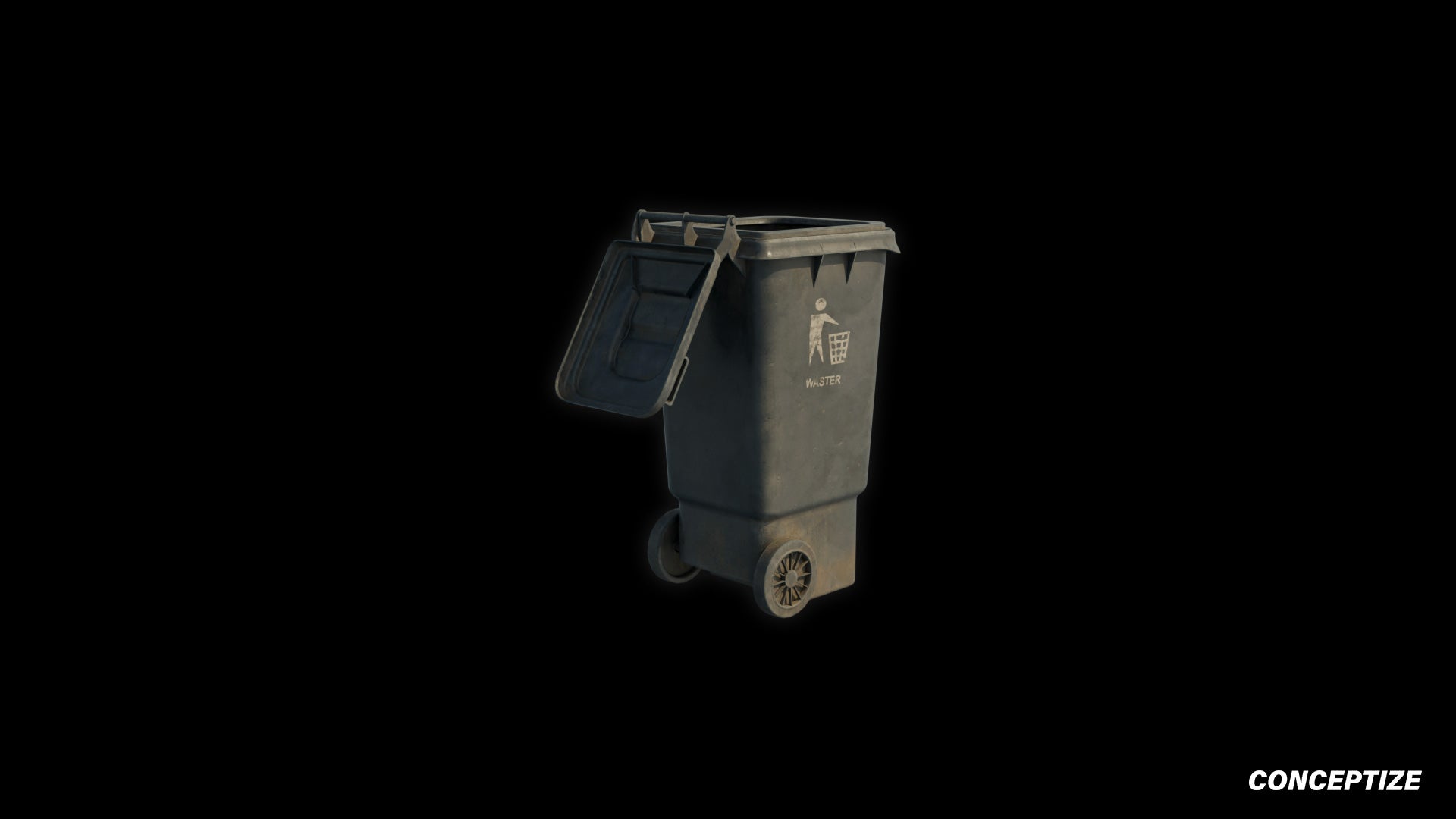 American garbage container meticulously handcrafted PBR textured 3D asset optimized Blender Unreal Engine urban trash bins dumpsters public spaces alleys