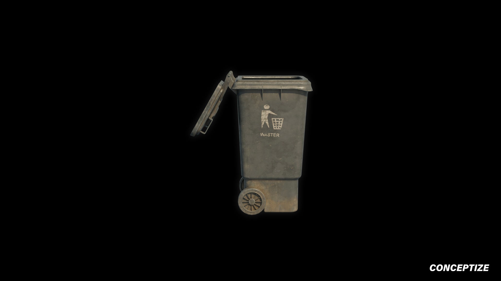 American garbage container meticulously handcrafted PBR textured 3D asset optimized Blender Unreal Engine urban trash bins dumpsters public spaces alleys