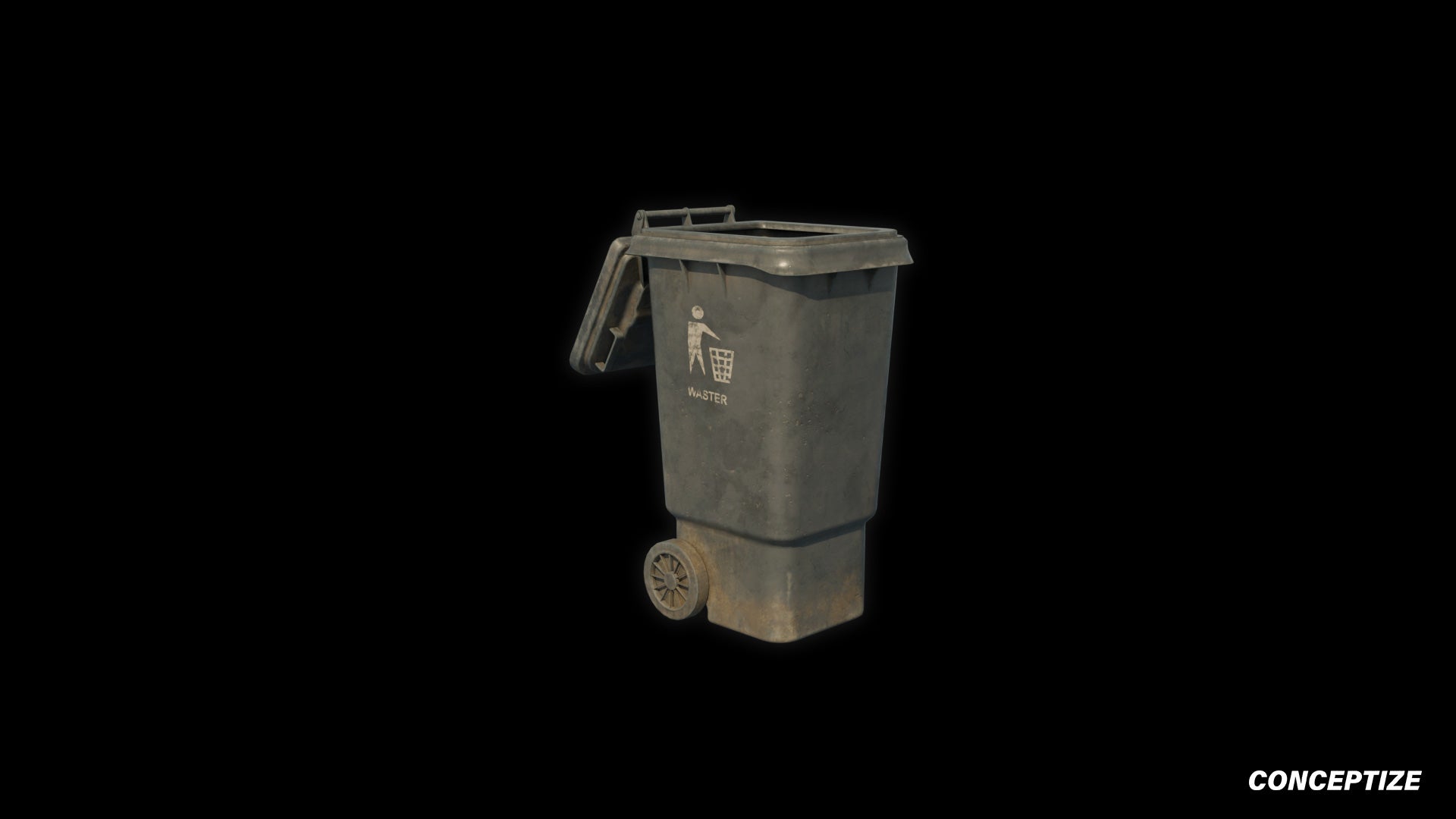 American garbage container meticulously handcrafted PBR textured 3D asset optimized Blender Unreal Engine urban trash bins dumpsters public spaces alleys