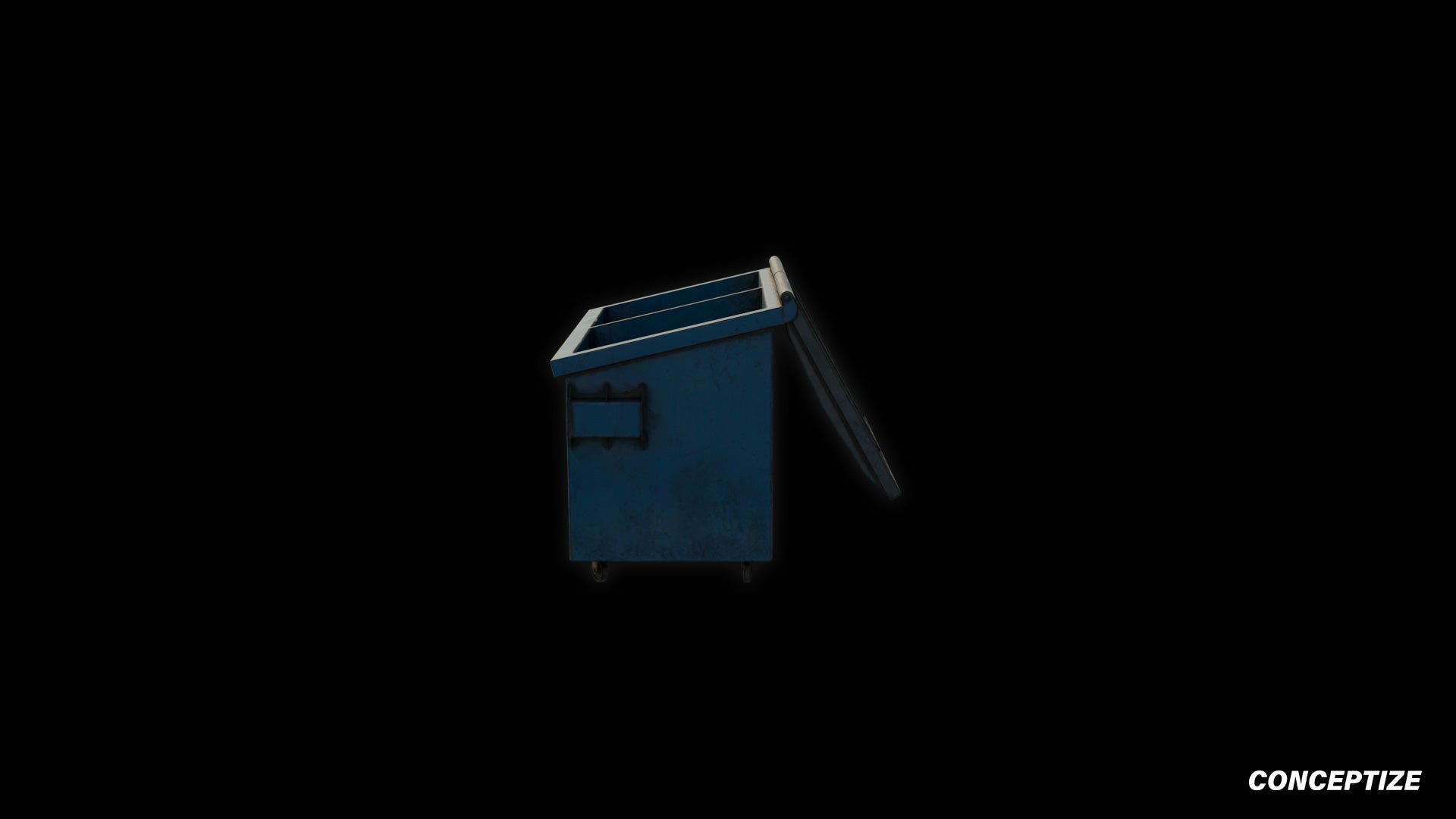 American garbage container meticulously handcrafted PBR textured 3D asset optimized Blender Unreal Engine urban trash bins dumpsters public spaces alleys
