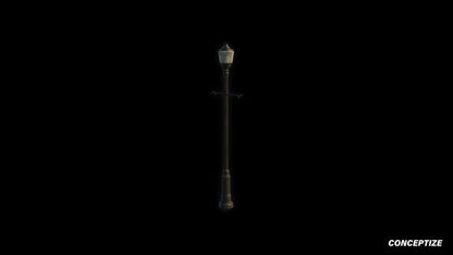American light pole meticulously handcrafted PBR textured 3D asset optimized Blender Unreal Engine street lamppost urban illumination sidewalks public spaces