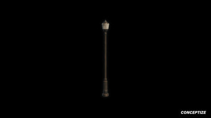 American light pole meticulously handcrafted PBR textured 3D asset optimized Blender Unreal Engine street lamppost urban illumination sidewalks public spaces