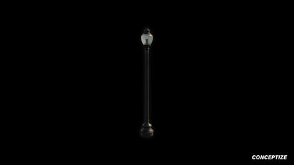 American light pole meticulously handcrafted PBR textured 3D asset optimized Blender Unreal Engine street lamppost urban illumination sidewalks public spaces