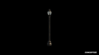 American light pole meticulously handcrafted PBR textured 3D asset optimized Blender Unreal Engine street lamppost urban illumination sidewalks public spaces