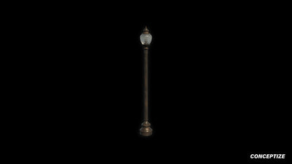 American light pole meticulously handcrafted PBR textured 3D asset optimized Blender Unreal Engine street lamppost urban illumination sidewalks public spaces