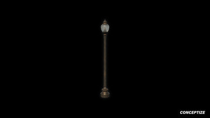 American light pole meticulously handcrafted PBR textured 3D asset optimized Blender Unreal Engine street lamppost urban illumination sidewalks public spaces